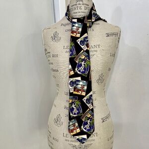 Chaps Ralph Lauren Tie 100% Silk Hula Hawaiian Tropical Travel Wiki - fun tie!